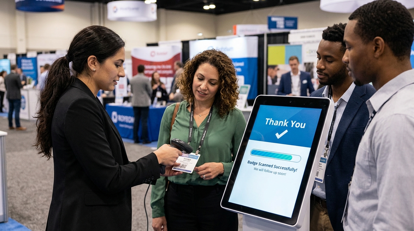 scanning badges at trade show entry