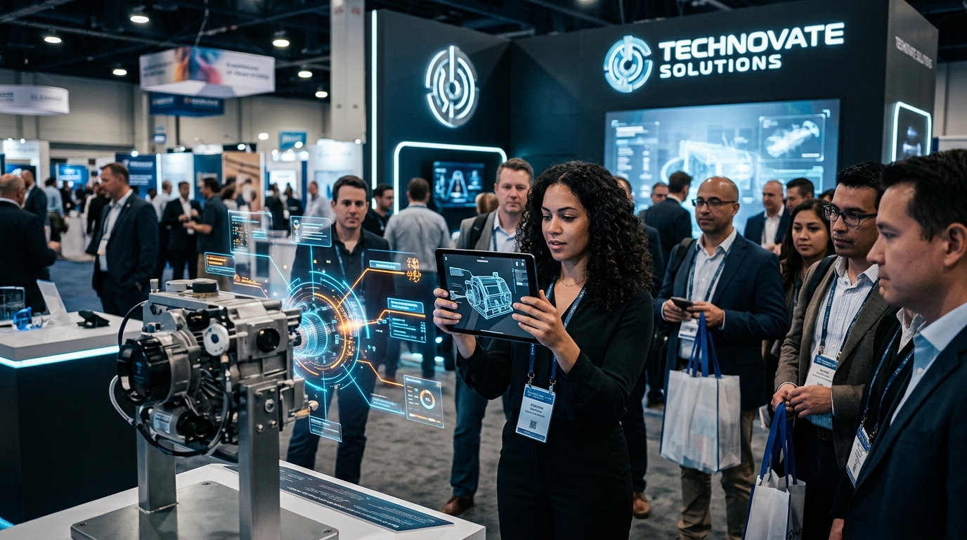 modern technology being displayed at a trade show