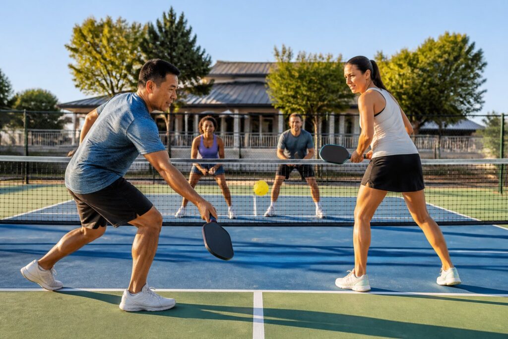 Playing pickleball