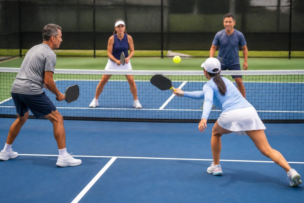 playing pickleball