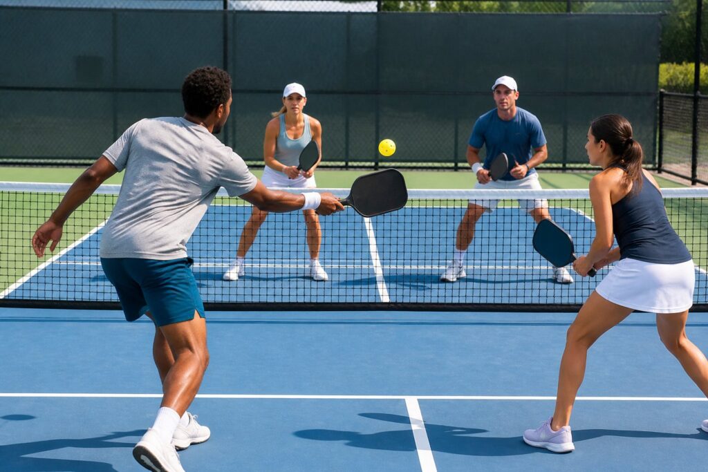 Playing pickleball